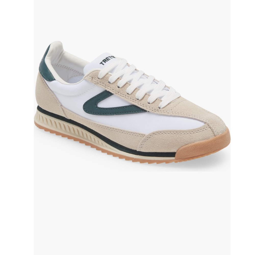 Tretorn Rawlins White and Green Sneakers